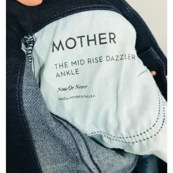 MOTHER Denim The Mid Rise Dazzler Ankle Jeans Dark Wash Now or Never Size 30 - Picture 9 of 14